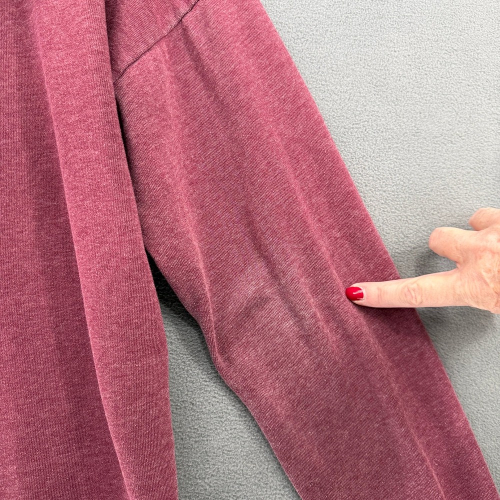 Vans Pullover Hoodie Womens Medium Burgundy Maroon Logo Sweatshirt Skater Casual - Picture 5 of 11